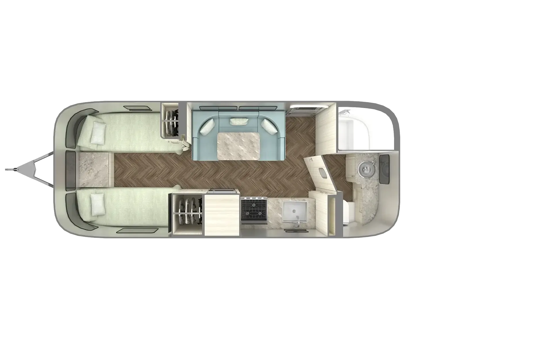 Airstream International 23FB floor plan