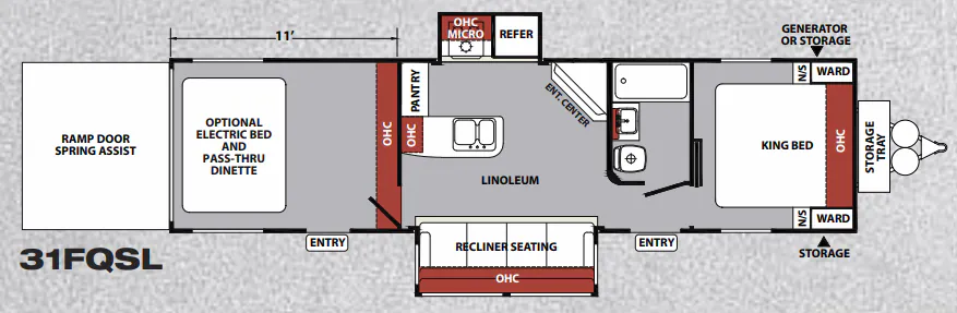 Forest River XLR Nitro 31FQSL floor plan