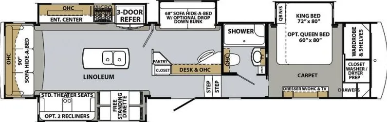 Forest River Cardinal Luxury 3525SOX floor plan