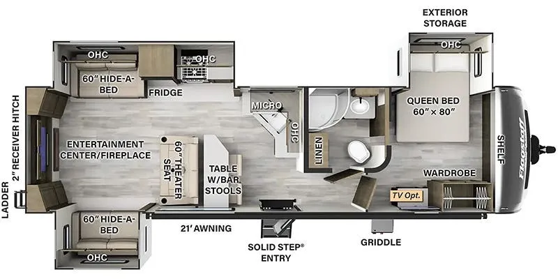 2013 Forest River Flagstaff Super Lite 29RLS floor plan