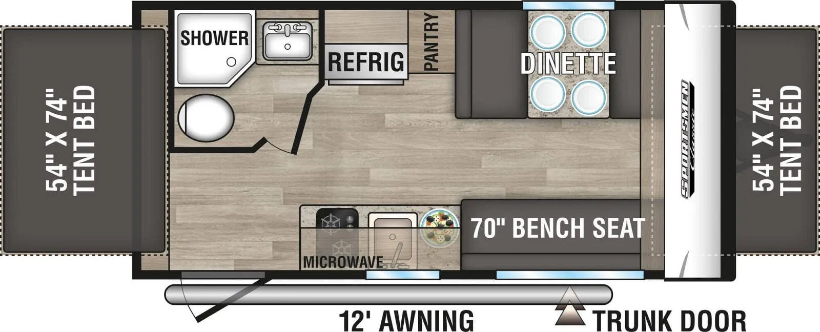 K-Z Sportsmen Classic 160RBT floor plan