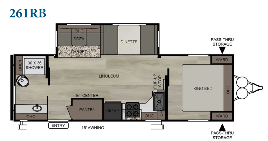 East to West Della Terra 261RB floor plan