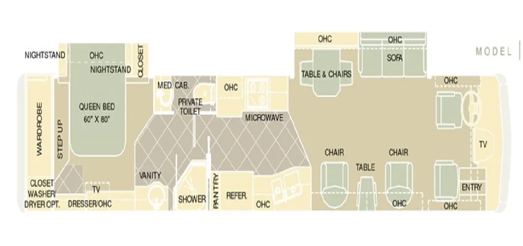 2003 Holiday Rambler Navigator 45PBDD floor plan