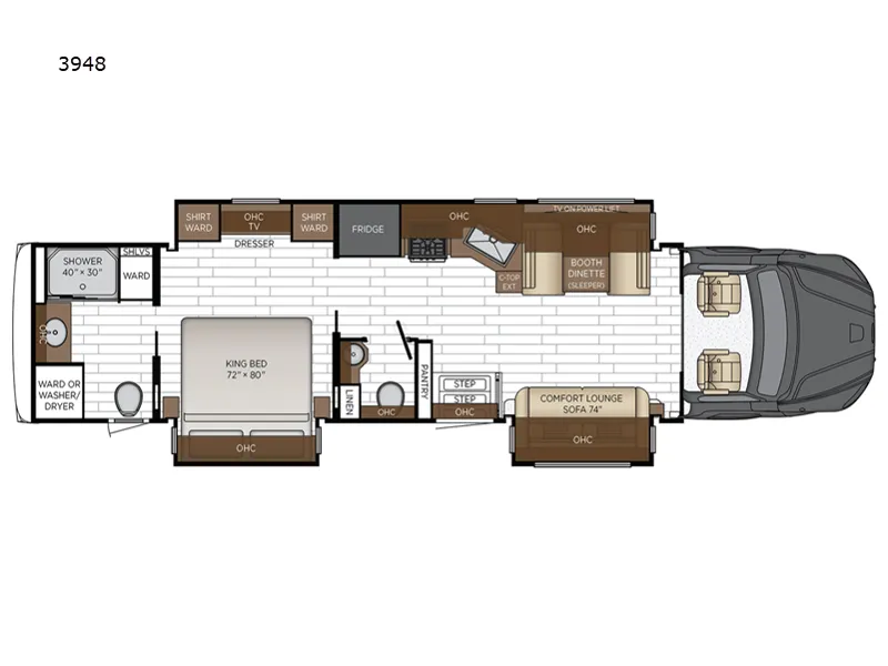 2026 Newmar Grand Star 3948 floor plan