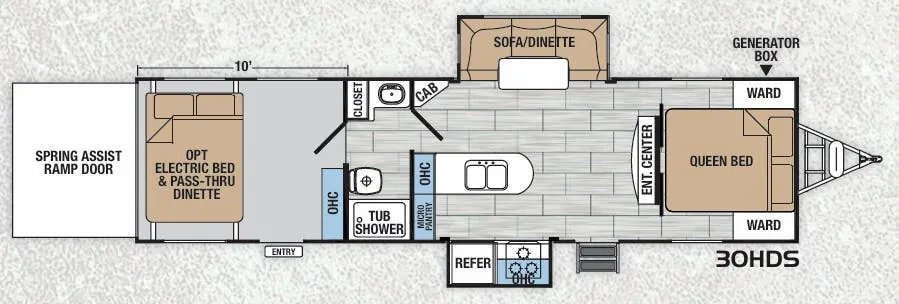 2018 Forest River XLR Hyperlite 30HDS floor plan