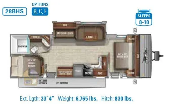 Jayco Jay Flight 28BHS floor plan