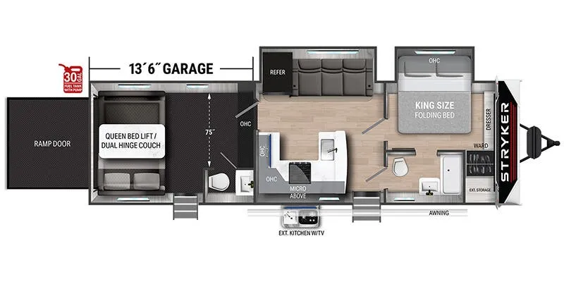 Cruiser RV Stryker STG-3313 floor plan