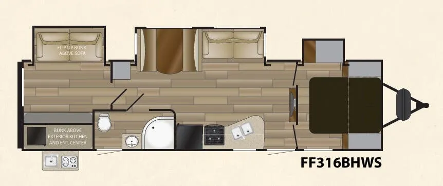 Cruiser RV Fun Finder Signature 316BHWS floor plan