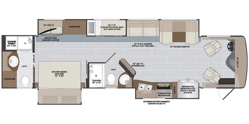 Holiday Rambler Endeavor 38N floor plan