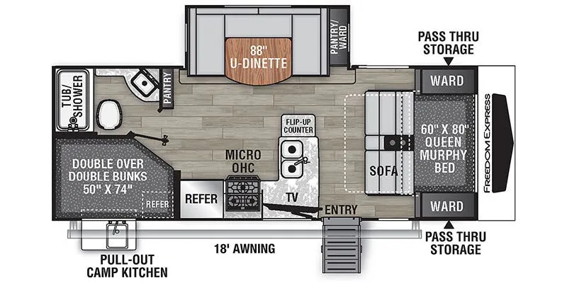 Coachmen Freedom Express Ultra Lite 238BHS floor plan