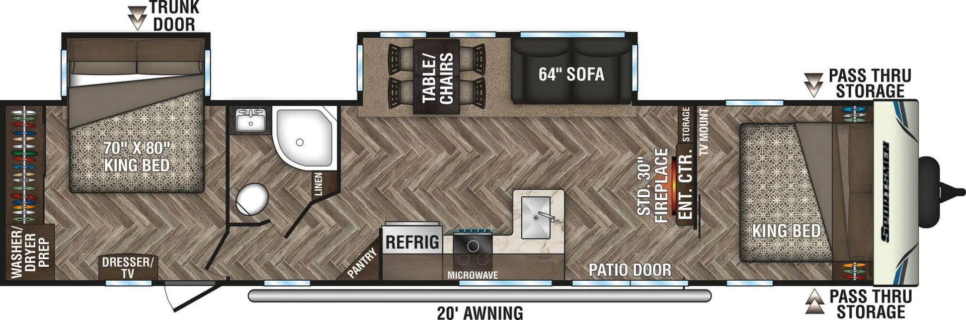 K-Z Sportsmen 362DB floor plan