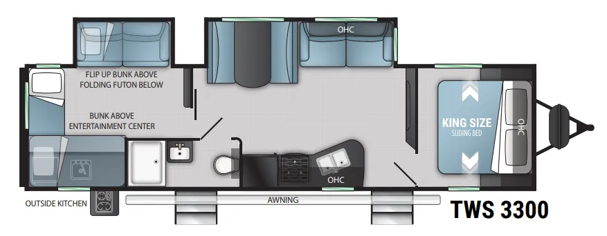 Cruiser RV Twilight Signature TWS 3300 floor plan