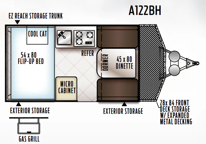 Forest River Rockwood Hard Side A122BH floor plan