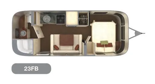 Airstream International 23FB floor plan