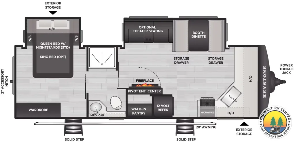 2026 Keystone Cougar HT TT 25FKD floor plan