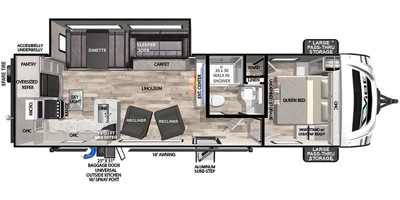 2023 Forest River Vibe 26RK floor plan