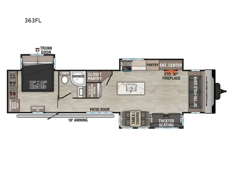 2025 K-Z Sportsmen 363FL floor plan