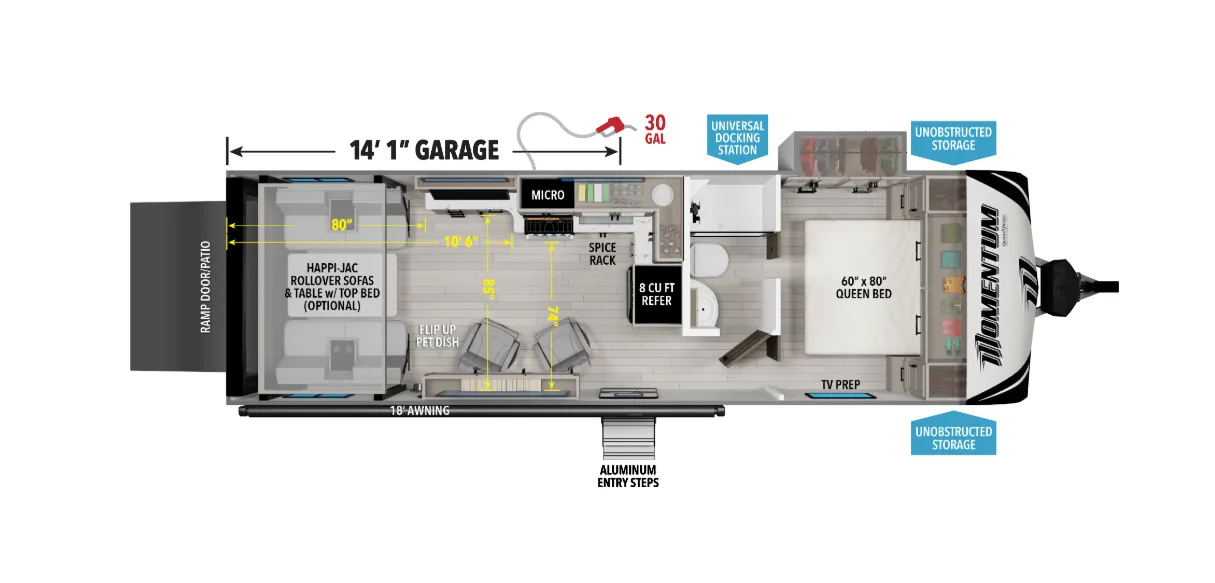Grand Design Momentum G-Class 27G floor plan