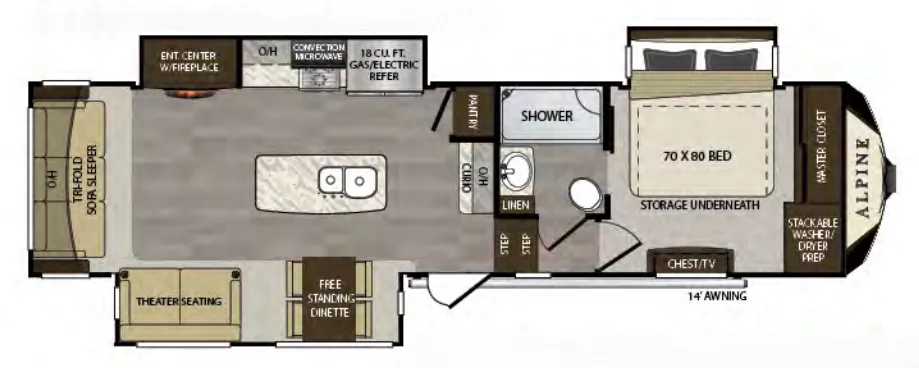 Keystone Alpine 3400RS floor plan