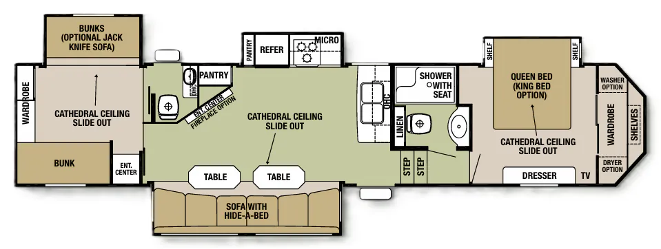 Forest River Cedar Creek Silverback 37BH floor plan