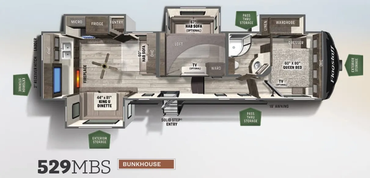 Forest River Flagstaff Super Lite 529MBS floor plan