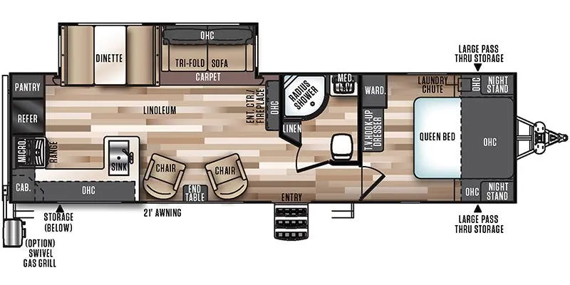2017 Forest River Wildwood Heritage Glen 282RK floor plan