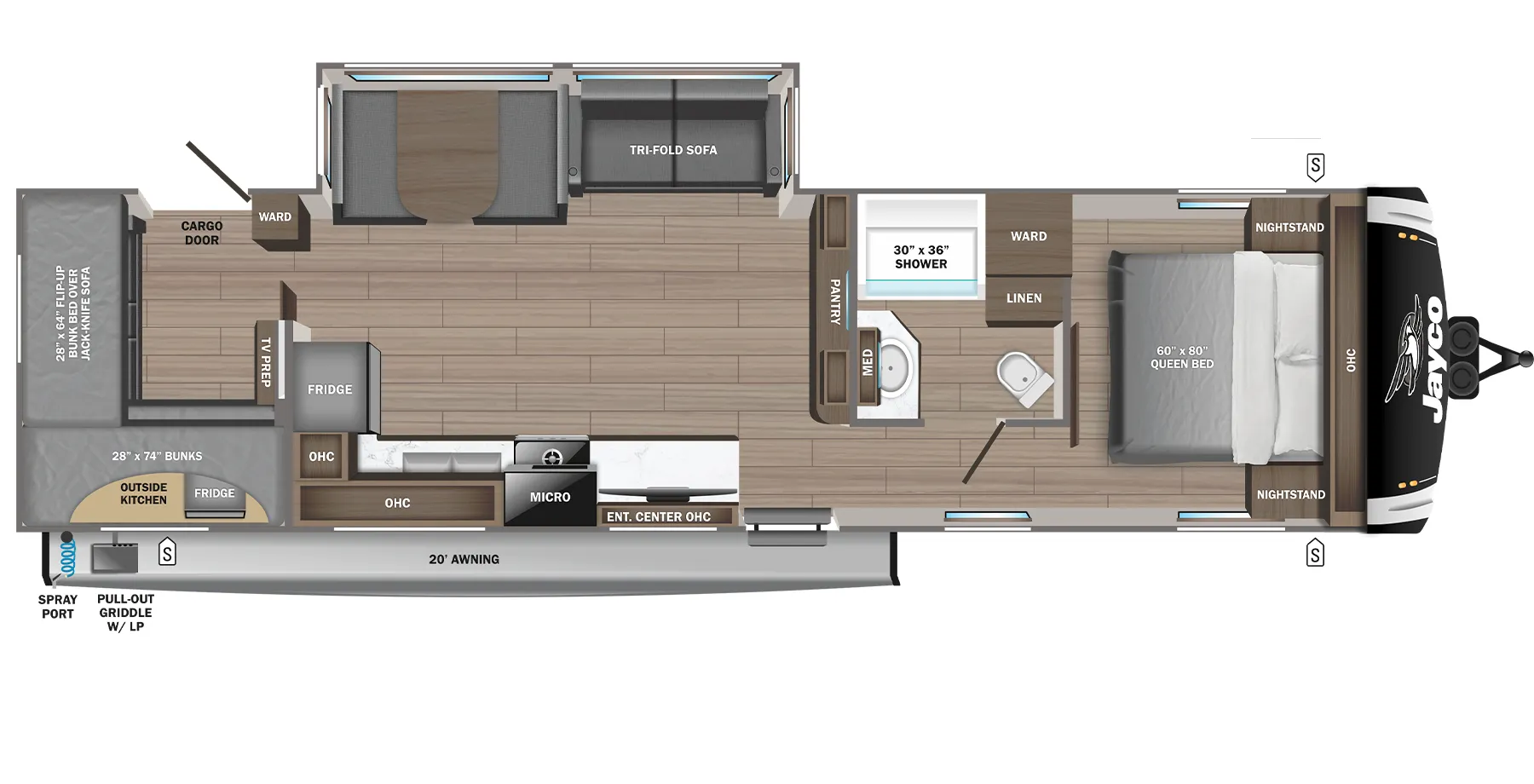 Jayco Jay Feather 29QBH floor plan