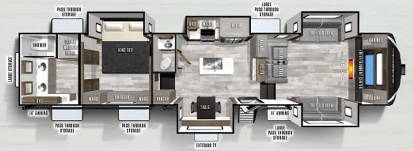 Forest River Cardinal Luxury 370RLX floor plan