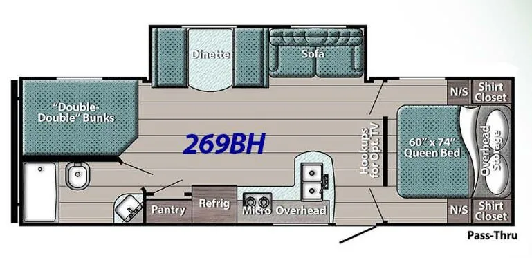 2026 Gulf Stream Yellowstone Classic 269BH floor plan
