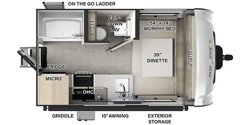 Forest River Rockwood Geo Pro G15FDG floor plan