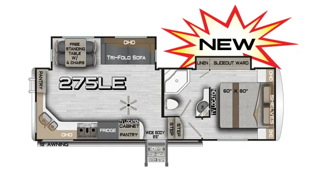 Northwood Arctic Fox Edge 275LE floor plan