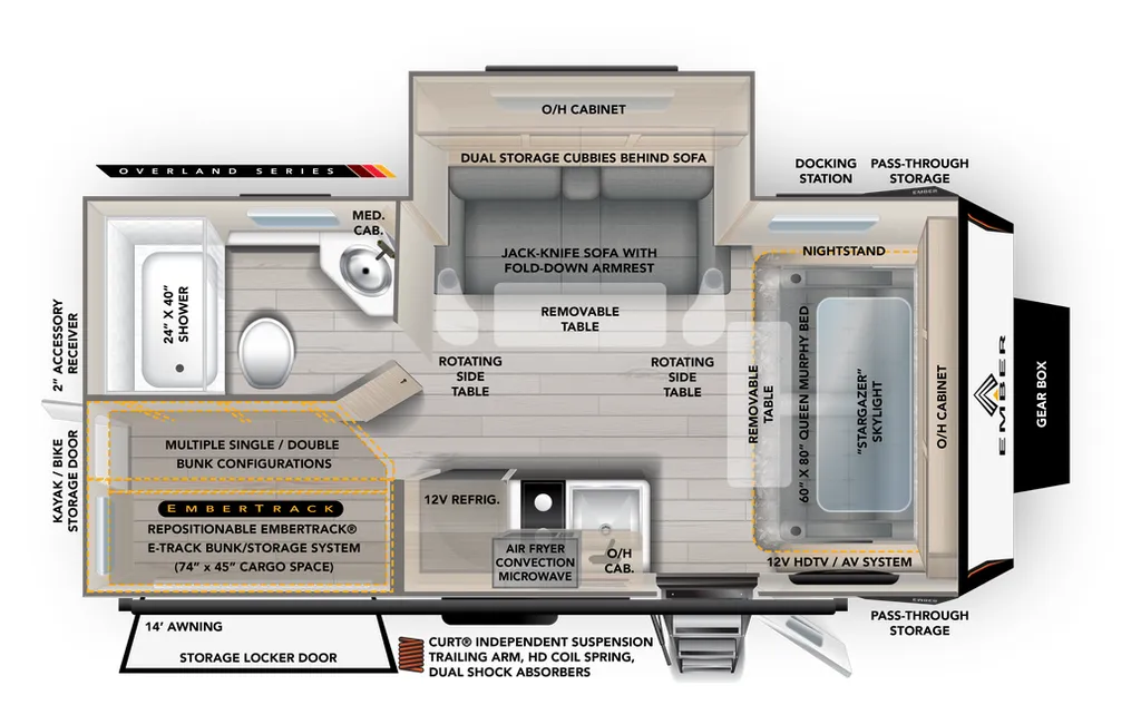 2027 Ember RV Overland 191MSL floor plan