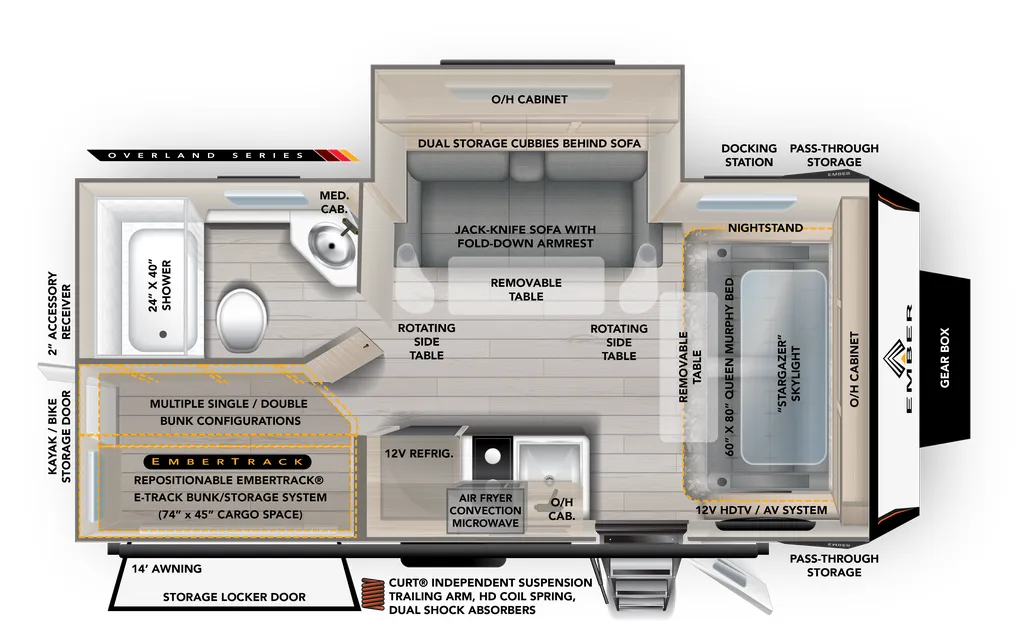2027 Ember RV Overland 191MSL - Floor plan