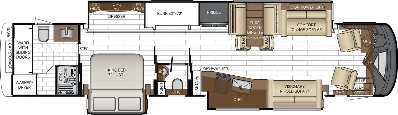 Newmar King Aire 4540 floor plan