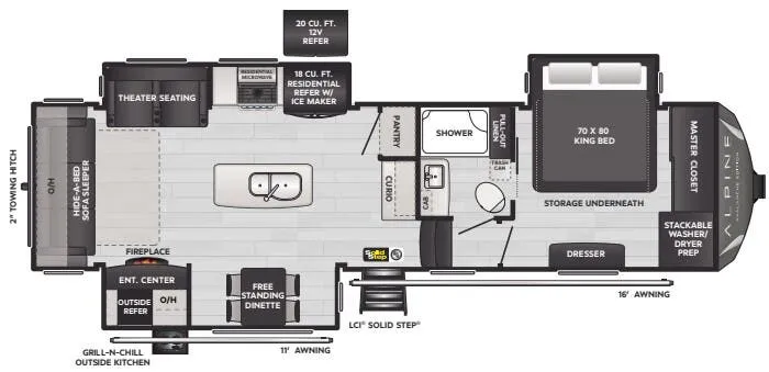 Keystone Alpine Avalanche Edition 302RS floor plan