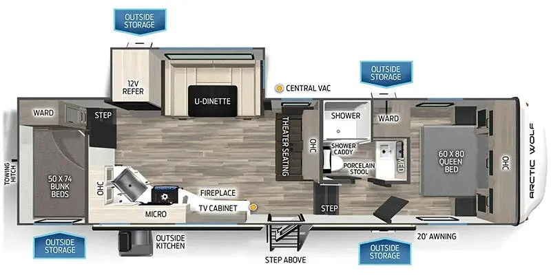 Forest River Cherokee Arctic Wolf 278BHS floor plan