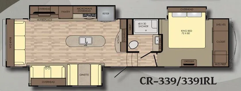 CrossRoads Cruiser 3391RL floor plan