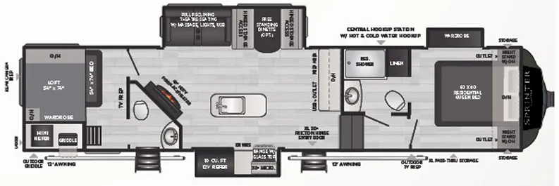 Keystone Sprinter 35BH floor plan