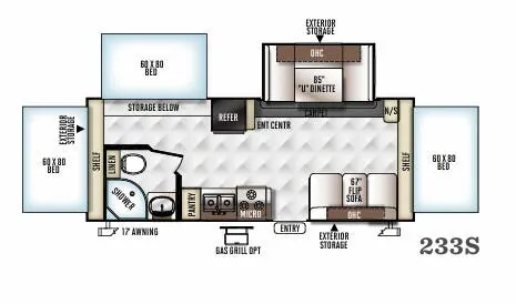 Forest River Flagstaff Shamrock 233S floor plan