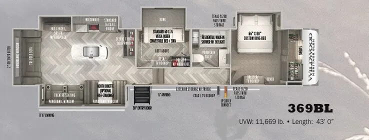 Forest River Wildwood Heritage Glen 369BL floor plan