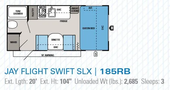 Jayco Jay Flight Swift SLX 185RB floor plan
