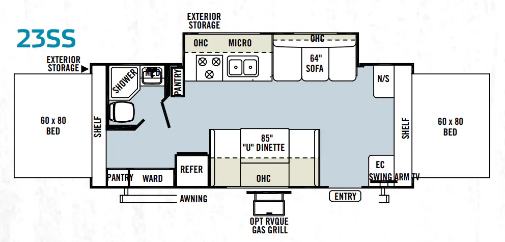 Forest River Rockwood Roo 23SS floor plan