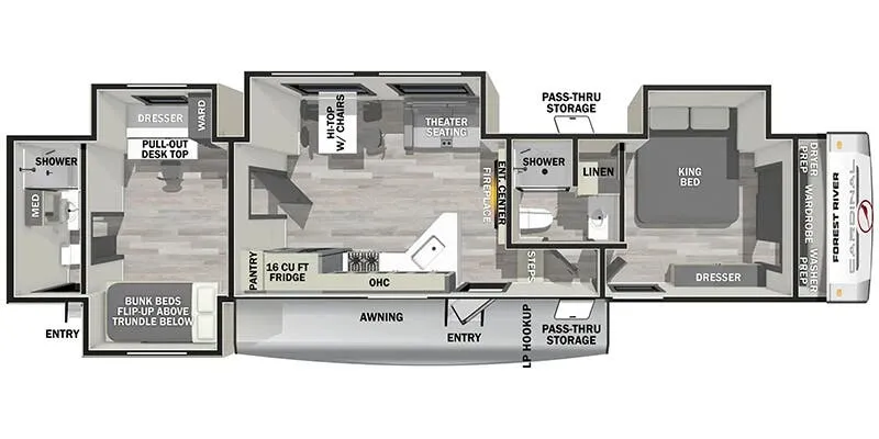 2025 Forest River Wildcat 402BEDS - Floor plan