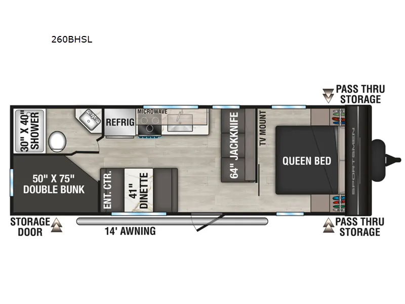 2027 K-Z Sportsmen Select 260BHSL floor plan