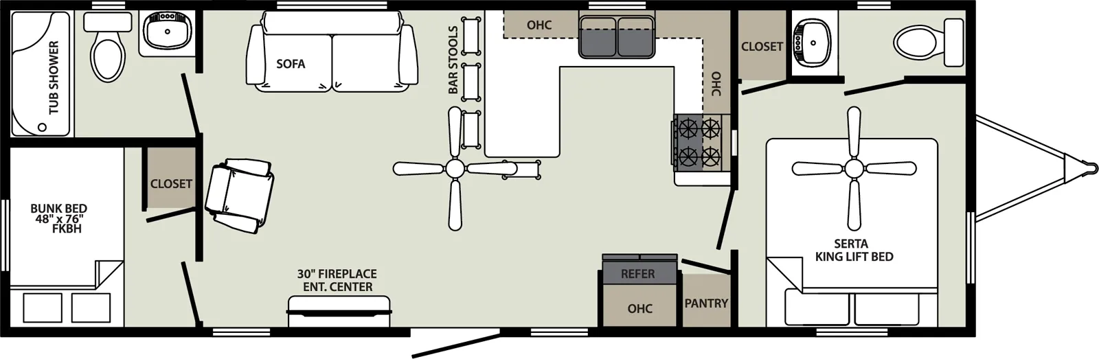 Forest River America's Park Cabins APC-PC-38-2B floor plan