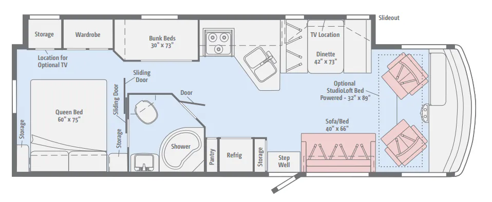 Winnebago Vista 31BE floor plan