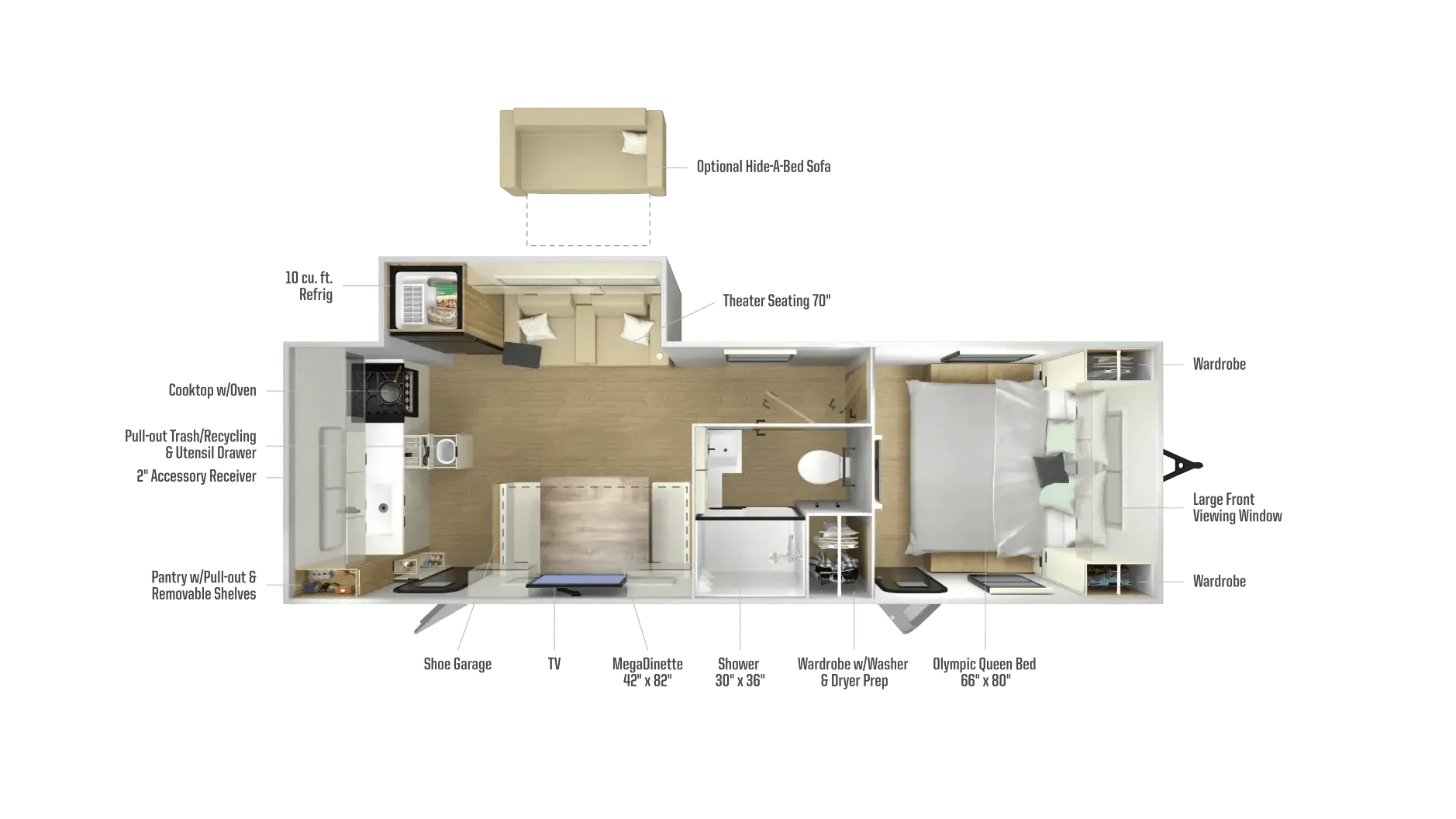 2026 Winnebago Thrive 24RKS - Floor plan