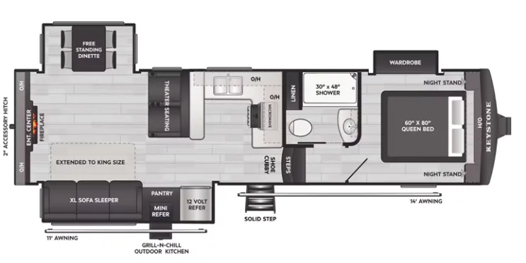 Keystone Arcadia Super Lite 294SLRD floor plan