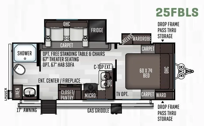 Forest River Flagstaff Micro Lite 25FBLS floor plan