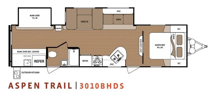 Dutchmen Aspen Trail 3010BHDS floor plan